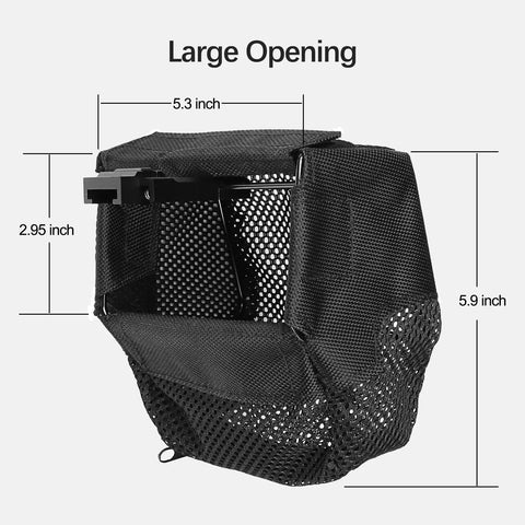 Heat Resistant Brass Shell Catcher With Quick Release Zipper And Picatinny Rail Mount dimensions and heat-safe mesh