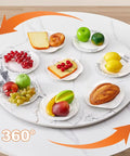 Marble Lazy Susan Turntable For Kitchen And Dining Countertop Organizer Sintered Stone Rotating Serving Tray 360 Degree Spin