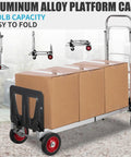 Beefy Heavy Duty 2 In 1 Aluminum Hand Truck Dolly Convertible With One Hand Switch For Versatile Lifting Up To 440 Lbs Four Wheel Or 220 Lbs Two Wheel, aluminum platform cart