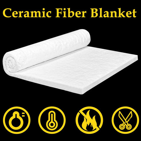 Ceramic fiber blanket insulation, 32x24x1 in, white, side view of rolled blanket for high-temperature fireproof protection