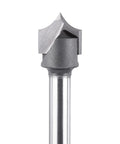Quarter Inch Shank Roundover Router Bit With Half Inch Cutting Diameter And Quarter Inch Radius Carbide Two Flute Bead Roundover Bit For CNC Woodworking And Carving Pro Grade DIY, close-up.