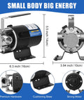 Ready To Roll Heavy Duty 1/10 Hp Electric Water Transfer Pump Delivering 330 Gph Flow With 40 Ft Lift, showing dimensions and hardware details.