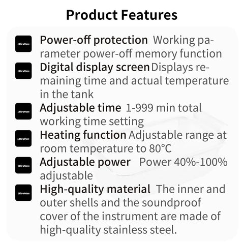 Pro Grade Ultrasonic Cleaner Heavy Hitter Sonic Wash Tank features adjustable time, power, and temperature settings, made of stainless steel.