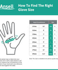 Sizing chart for Cut Resistant Nylon Spandex Work Gloves For Machinery And Auto Shops Intercept Tech Safety Flexible Grip