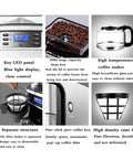 Image showing features of Fully Automatic Espresso Machine With Built In Grinder And Sleek Stainless Steel Body, timers, bean box, and filter.