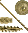 Exterior Coated Torx Star Drive Lag Screw Heavy Duty Structural Wood Fastener With Head 0.625 Inch And Shaft 0.265 Inch