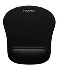 Ergonomic Memory Foam Wrist Rest Mouse Pad For All Day Comfort And Pain Relief During Gaming And Office Tasks Waterproof Surface With Non Slip Base Portable And Travel Friendly For Computer Laptop Home And Travel, black front view