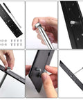 Heavy Duty 16 Inch Sheet Metal Folding Tool With Dual Depth Three Eighths And One Inch Bends, assembly view with PVC handle