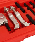 Legit 9 Piece Bearing Separator Kit With Hub Axle Puller For Pinion Removal Adjustable 0 To 90 Degrees Plus 2 And 3 Jaw Setups For Hubs Drive Shafts Handling Car Probz No Brain Burn Wallet Drain In Your Own Garage Easy Fix Tools Any Driver Needs Right Now, red case with steel jaws and puller bolts