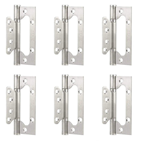 Set of 6 Heavy Duty Stainless Steel Ball Bearing Door And Window Hinges With Mute Silent Rotation Rustproof Furniture Hardware.