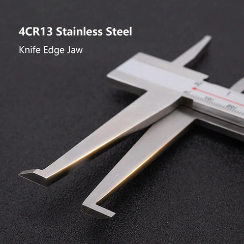 Electronic Inside Groove Caliper With Upper And Lower Jaw Grooves, 6 Inch 150mm Digital Caliper IP54 Stainless Steel on black surface