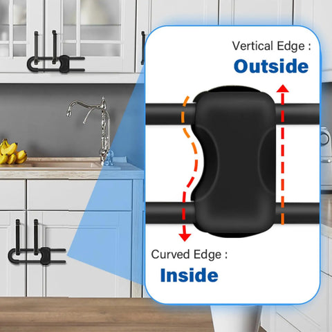 Premium KidSafe Cabinet Locks And Toddler Proof Drawer Latches For Home Security Quick Adhesive Setup Keeps Lil Ones Outta Trouble Without A Hitch In Sturdy 2Pack Black Design, cabinet locks installed on kitchen cabinets.