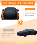 Comparison showing our All Weather Exterior Car Cover For Sedans Waterproof UV Resistant Dustproof Snowproof vs others