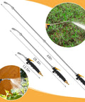 Beefy Long Reach Sprayer Wand 44 Inch With Universal Brass Barb Connectors and Steel Construction in use on plants