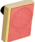 Top Shelf High Grade Digital And Analog Clock Stamp for teaching, showcasing bold numbers, with a sturdy wood handle.