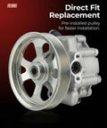 Honda Accord 2008 Through 2012 2 4L L4 Power Steering Pump With Pulley Replacement Kit showing pre-installed pulley.