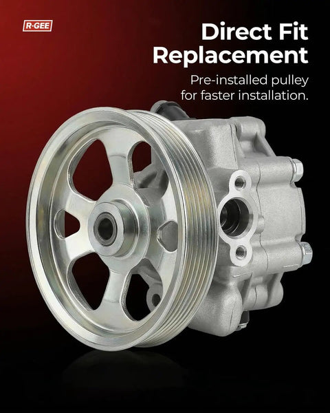 Honda Accord 2008 Through 2012 2 4L L4 Power Steering Pump With Pulley Replacement Kit showing pre-installed pulley.