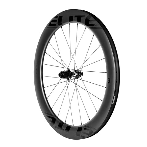 Side view of 65mm Carbon Wheelset With Ceramic Bearings For Road Disc Brakes Ultralight Performance Aero Wheels Under 1.4kg