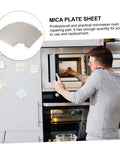 Person installing 12 Pack Mica Sheets For Microwave Oven Heat Resistant Insulation, Fire Retardant Waveguide Covers in kitchen