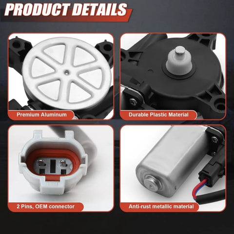 Rock Solid Power Window Lift Motor Sweet Deal Fit For 2011 To 2016 Hyundai Elantra showing aluminum parts, plastic connectors, and anti-rust design.