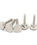 Knurled Thumb Screws M6x30mm Flat Head With Shoulder Grip Ten Pack 304 Stainless Steel Rust Resistant Hardware displayed in a row