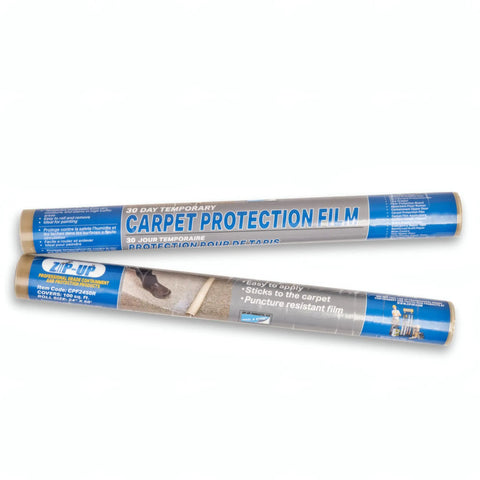 Carpet Protection Film 24 Inch By 50 Foot Self Adhesive Floor Shield Rug Guard rolls, packaging details visible