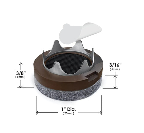 Tap-On 1 Inch Felt Chair Glides Set of 16 Heavy Duty Floor Protectors That Stay Put Smooth Quiet Sliders for Chair Legs Easy Self-Stick Installation Prevent Scratches and Scuffs Fits 4 Chairs