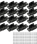 Heavy Duty Stainless Steel Corner Brackets For Wood Furniture L Shape Joint Braces Black Set Of 16 with screws