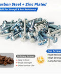 Top Tier Cabinet Pull Screws And Dresser Drawer Knob Fasteners With Rock Solid 8-32 And Metric M4 Threads, carbon steel construction.