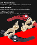 2 Pack Battery Terminal Connectors With Quick Release Clamp For Cars, Trucks And RVs, Positive And Negative Terminals