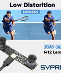 2MP Global Shutter USB Camera With Dual M12 Lenses For Industrial And Machine Vision No Nonsense High Speed 3D Sync Stereo Module with tennis player demonstrating low distortion.