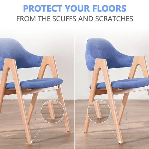 Screw On Chair Gliders 1 Inch PTFE Teflon Floor Protectors on wooden chair legs showing protection on hardwood floors.