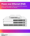 Stack of Instant On 1930 24 Port Gigabit Ethernet Switch With 24xGE PoE 195W And 4x 1G 10G SFP Plus US Cord L2 Plus Smart Switch