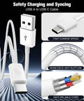 CarPlay Ready USB A To USB C Cable For iPhone 17 16 15 Series Plus Pro Max And iPad Air 10th Gen White Three Foot Car Charger Cord