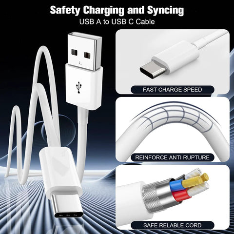 CarPlay Ready USB A To USB C Cable For iPhone 17 16 15 Series Plus Pro Max And iPad Air 10th Gen White Three Foot Car Charger Cord