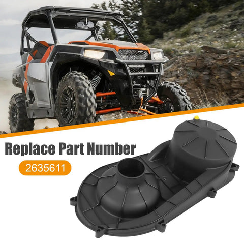 Beefy Outer Clutch Cover For Polaris General And RZR CVT Housing Replacement 2635611 displayed with Polaris vehicle