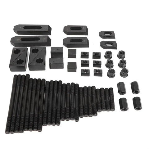 T Slot Clamp Kit For Lathe And Milling Machines With Hardened Press Plate M14 components displayed on white background