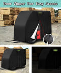 Tough as Nails Forklift Cover 210D Oxford Fabric Universal Fit Up To 8000 lbs with Zip showing easy access feature