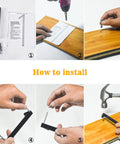 Installation guide for 5 Inch Floating Stainless Steel Address Sign With Nail Kit For Outdoors showing step-by-step instructions.
