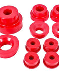 Heavy Duty Rear Cradle Bushing Kit For Chevy Camaro 2010 To 2015 red polyurethane bushings and gold steel sleeves