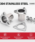 Road Ready 3 Bolt Exhaust Flange Repair Package With 304 Stainless Steel Header Pipe and Thick Gasket Set for Your Whip Quick Fix Undercarriage Swap