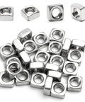Rock Solid 50 Pack M6 Square Nuts Crafted From Genuine 304 Stainless Steel For Heavy Duty Auto Works And No Nonsense Hardware Fixes That Will Never Let You Down, showcasing multiple square nuts.