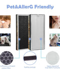 4 Pack Replacement Filter For Air Purifier 40 Series with carbon and HEPA layers, pet allergy friendly.