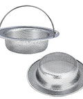 Two Pack Sink Strainer Basket With Handle Four Point Five Inch Diameter Stainless Steel Rust Free And Dishwasher Safe Fits Three Point Two To Four Point Two Inch Drain No Fuss Kitchen Cleanup