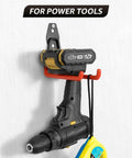 20 Pack Heavy Duty Wall Mount Hooks With Anti Slip Coating For Hanging Bikes Ladders Power Tools And Garden Gear In Garage Or Shed Space Saving Utility Hangers For Tools And Equipment, holding a power drill