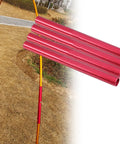 4 Piece Tent Pole Repair Kit Lightweight Aluminum Alloy Splints shown installed on a tent pole, red, 13 cm, for quick emergency fixes.