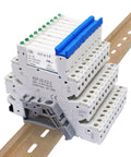 Slim 24V Relay Din Rail 5 Pin SPDT 1NO 1NC with LED Indicator and Socket Base for PLC Control in Automation Panels