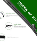 Design features of Three Pack Wiper Blades Replacement For Forester 2019 To 2025 Top Lock Front And Rear Windshield Wipers