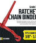 Heavy Duty Ratcheting Chain Binder Set 3/8 To 1/2 Inch Chain, 9,200 Lbs Working Load Limit, Pack Of 2, Built Tough For Secure Transport