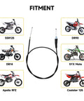 Beefy 35.43 Inch Throttle Cable for 50Cc 70Cc 90Cc 110Cc 125Cc Chinese Dirt Bikes with Fitment Options